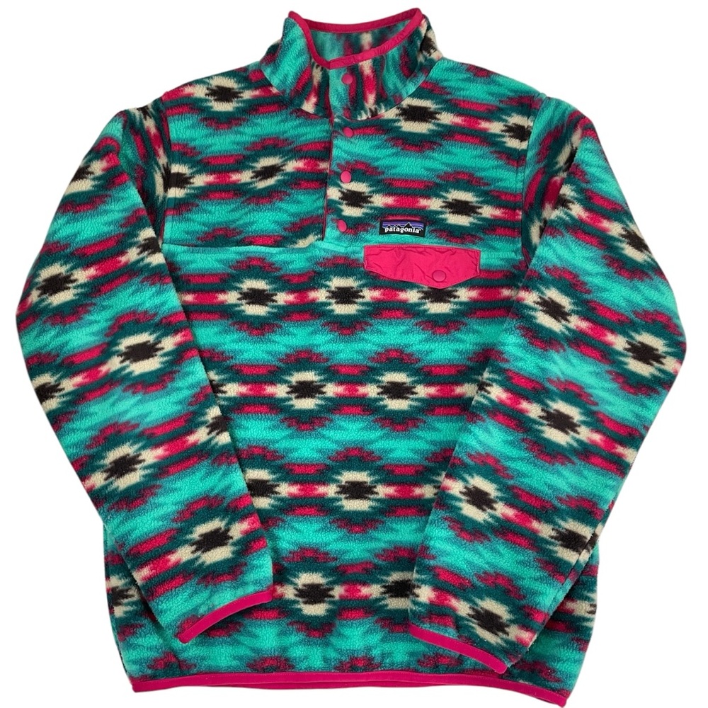 Patagonia Aztec Boho Synchilla Fleece Snap T Pullover Small - Picture 14 of 15